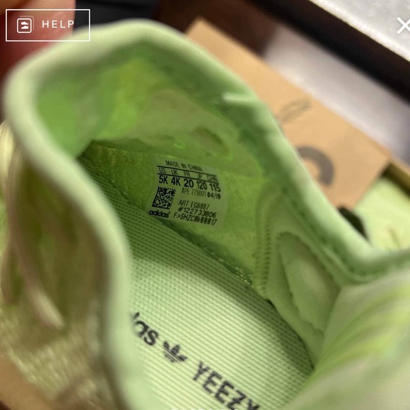Yeezy Boost 350 Green Glow Infant - Picture 3 of 4